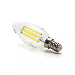 Żarówka LED Filament E14 4W/230V przezroczysta zimna świeczka 470lm - 8433325196226