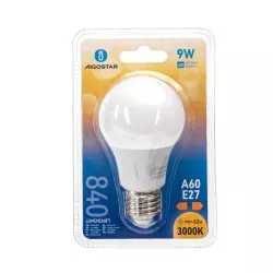 Żarówka mleczna LED A60 E27 9W biała ciepła - 8433325175764