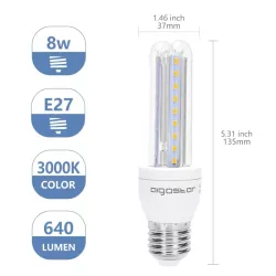 Żarówka LED W Kształcie U 2U E27 8W/230V biała ciepła - 8433325176105