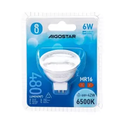 Żarówka reflektorek halogen COB MR16 6W/AC/DC12V biały zimny fi50mm - 8433325177782