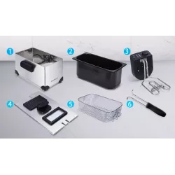 Frytkownica ze stali nierdzewnej 2200 W 3,0 l z wziernikiem - 8433325500917