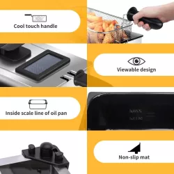 Frytkownica ze stali nierdzewnej 2200 W 3,0 l z wziernikiem - 8433325500917