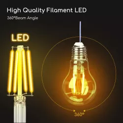 Żarówka LED Filament E27 6W/230V przezroczysta ciepła klasyczna 730lm - 8433325196257