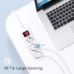 Listwa zasilająca na 3 gniazda przedłużacz 1,5 metra z przełącznikiem - 8433325178123