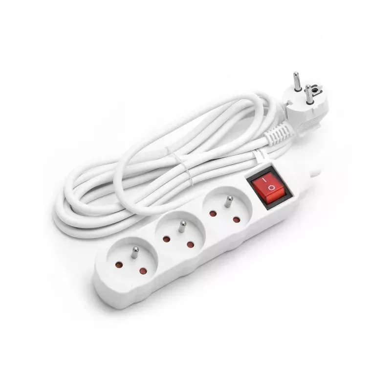 Listwa zasilająca na 3 gniazda przedłużacz 1,5 metra z przełącznikiem - 8433325178123