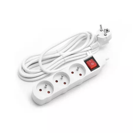 Listwa zasilająca na 3 gniazda przedłużacz 1,5 metra z przełącznikiem - 8433325178123