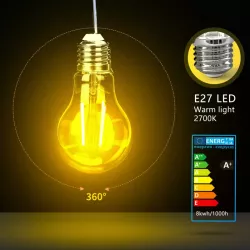 Żarówka LED Filament E27 8W/230V przezroczysta ciepła klasyczna 950lm - 8433325196271