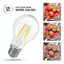 Żarówka LED Filament E27 8W/230V przezroczysta zimna klasyczna 1000lm - 8433325196288