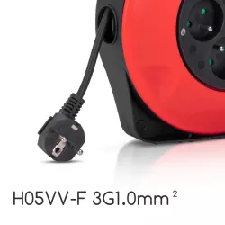 Przedłużacz bębnowy 15m z 4 gniazdami 920W/2300W 3G 1.0m㎡ czarny - 8433325178239