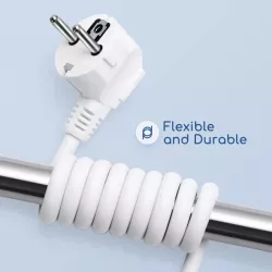 Przedłużacz sieciowy wtyk - gniazdo z uziemieniem 2 m biały 3G 1,0 mm2 - 8433325178338