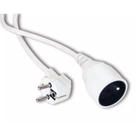 Przedłużacz sieciowy wtyk - gniazdo z uziemieniem 2 m biały 3G 1,0 mm2 - 8433325178338