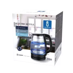 Szklany czajnik elektryczny 2200W 1,7L z niebieskim podświetleniem - 8433325500863