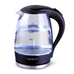 Szklany czajnik elektryczny 2200W 1,7L z niebieskim podświetleniem - 8433325500863
