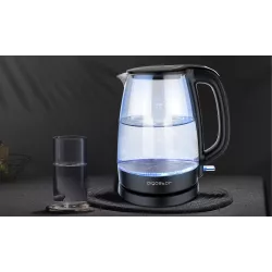 Szklany czajnik elektryczny 2200W 1,7L z niebieskim podświetleniem - 8433325500863