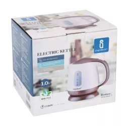 Brązowy czajnik elektryczny w stylu retro z tworzywa sztucznego 1L - 8433325502027