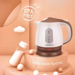 Brązowy czajnik elektryczny w stylu retro z tworzywa sztucznego 1L - 8433325502027