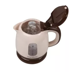 Brązowy czajnik elektryczny w stylu retro z tworzywa sztucznego 1L - 8433325502027