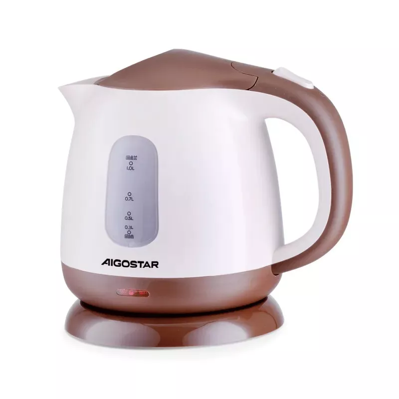 Brązowy czajnik elektryczny w stylu retro z tworzywa sztucznego 1L - 8433325502027