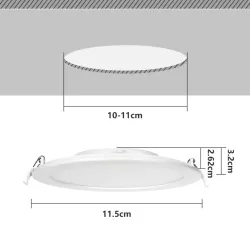 Podtynkowy panel plafon okrągły downlight LED 6W światło białe zimne - 8433325292935