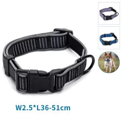 Odblaskowa obroża dla psa rozmiar S 2.5*36-51cm z klamrą - 8719138201433