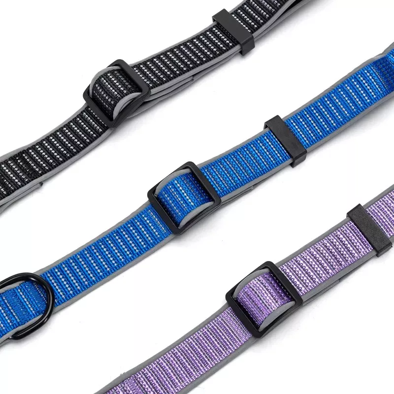 Odblaskowa obroża dla psa rozmiar L 2.5*50-70cm z klamrą - 8719138201457