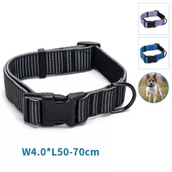 Odblaskowa obroża dla psa rozmiar L 2.5*50-70cm z klamrą - 8719138201457