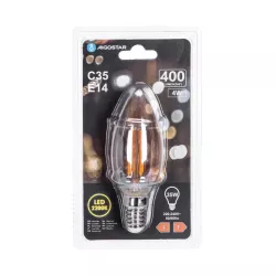 Żarówka świecowa LED 4W/230V Filament C35 E14 barwa bursztynowa 400lm - 8433325196370