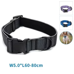 Odblaskowa obroża dla psa rozmiar XL 5*60-80cm z klamrą - 8719138201464