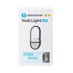 Aluminiowa lampa ścienna wisząca kinkiet 13,5W 6500K biała zimna - 8433325318734