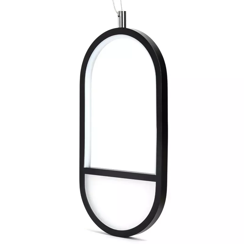 Aluminiowa lampa wisząca LED 13,5W 2700K ciepła czarno-złotowa 16x12x120cm - 8433325318765