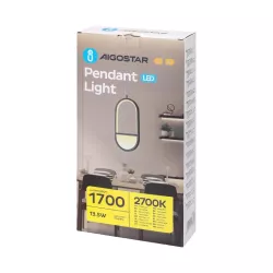 Aluminiowa lampa wisząca LED 13,5W 2700K ciepła czarno-złotowa 16x12x120cm - 8433325318765