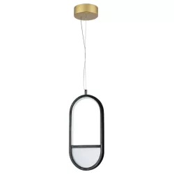 Aluminiowa lampa wisząca LED 13,5W 2700K ciepła czarno-złotowa 16x12x120cm - 8433325318765