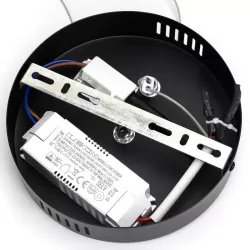 Aluminiowa lampa wisząca LED 30W 6500K zimna czarno-złotowa 35x31x150cm - 8433325318819