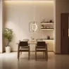 Aluminiowa lampa wisząca LED 30W 6500K zimna czarno-złotowa 35x31x150cm - 8433325318819