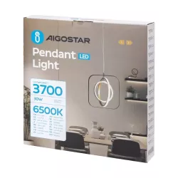 Aluminiowa lampa wisząca LED 30W 6500K zimna czarno-złotowa 35x31x150cm - 8433325318819