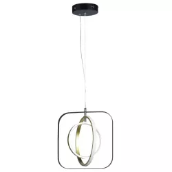 Aluminiowa lampa wisząca LED 30W 6500K zimna czarno-złotowa 35x31x150cm - 8433325318819