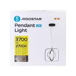 Aluminiowa lampa wisząca LED 30W 2700K ciepła czarno-złotowa 35x31x150cm - 8433325318802