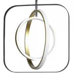 Aluminiowa lampa wisząca LED 30W 2700K ciepła czarno-złotowa 35x31x150cm - 8433325318802