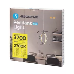 Aluminiowa lampa wisząca LED 30W 2700K ciepła czarno-złotowa 35x31x150cm - 8433325318802