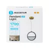 Lampa wisząca żyrandol z aluminium 13,5W 6500K barwa biała zimna - 8433325318758
