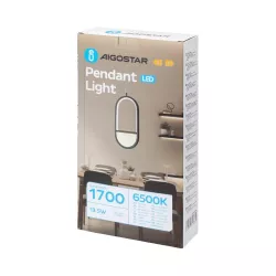 Aluminiowa lampa wisząca LED 13,5W 6500K zimna czarno-złotowa 16x12x120cm - 8433325318772