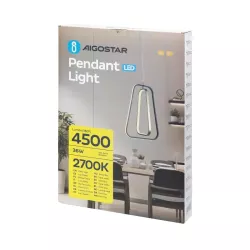 Aluminiowa lampa wisząca LED 36W 2700K ciepła czarno-złotowa 34.5x27x150cm - 8433325318789