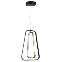 Aluminiowa lampa wisząca LED 36W 2700K ciepła czarno-złotowa 34.5x27x150cm - 8433325318789