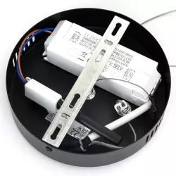 Aluminiowa lampa wisząca LED 36W 6500K zimna czarno-złotowa 34.5x27x150cm - 8433325318796