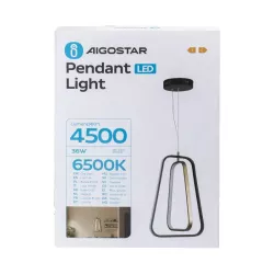 Aluminiowa lampa wisząca LED 36W 6500K zimna czarno-złotowa 34.5x27x150cm - 8433325318796