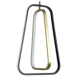 Aluminiowa lampa wisząca LED 36W 6500K zimna czarno-złotowa 34.5x27x150cm - 8433325318796