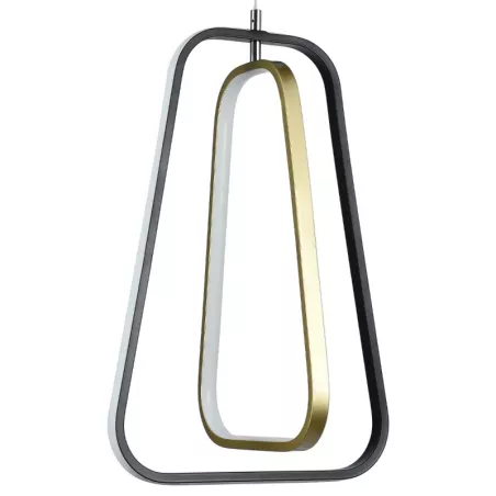 Aluminiowa lampa wisząca LED 36W 6500K zimna czarno-złotowa 34.5x27x150cm - 8433325318796