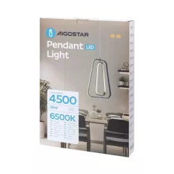 Aluminiowa lampa wisząca LED 36W 6500K zimna czarno-złotowa 34.5x27x150cm - 8433325318796