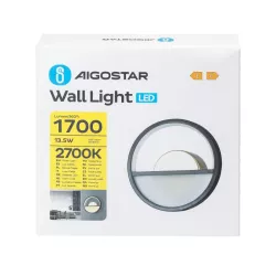 Aluminiowa lampa ścienna wisząca kinkiet 13,5W 2700K biała ciepła - 8433325318703