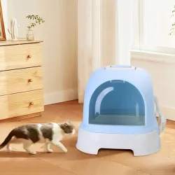 Zabudowana kuweta dla kota z łopatką do żwirku wymiary 52x42x38.5cm - 8719138049950